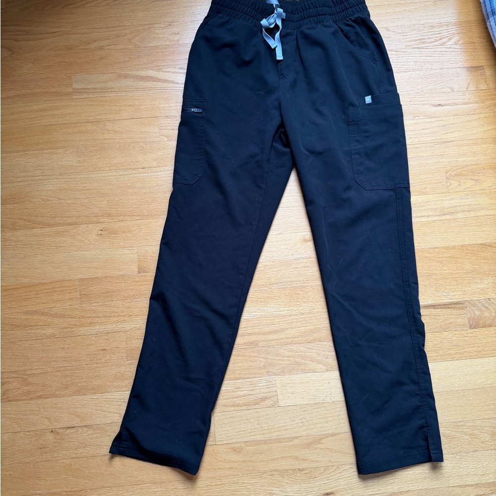 Figs Black women scrub pant, straight leg